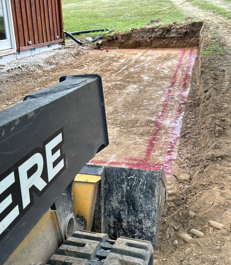 On Grade LLC excavation equipment preparing property for development in Central Indiana