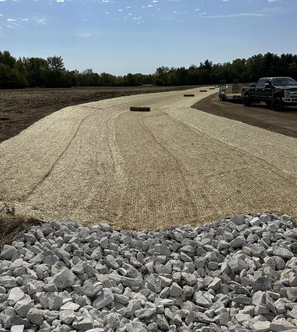 On Grade LLC grading and land leveling project in Greencastle, IN