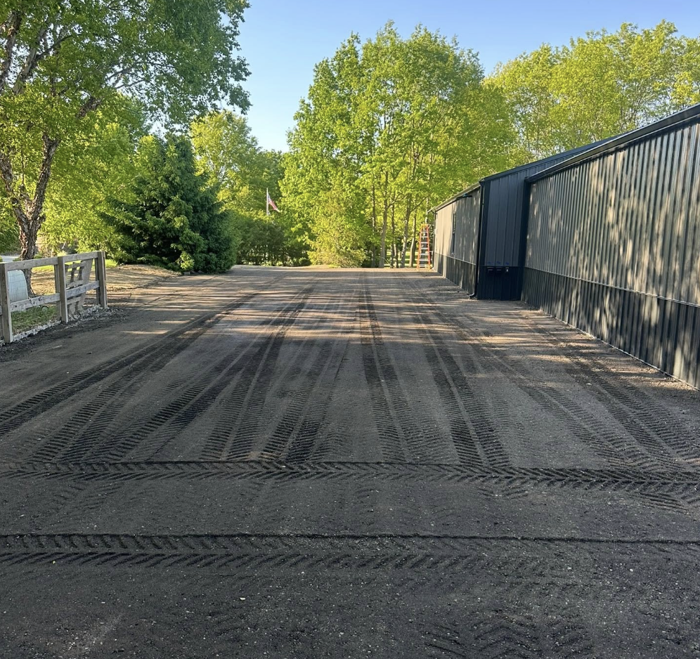 Driveway installation and finish grading project by On Grade LLC in Greencastle, Indiana
