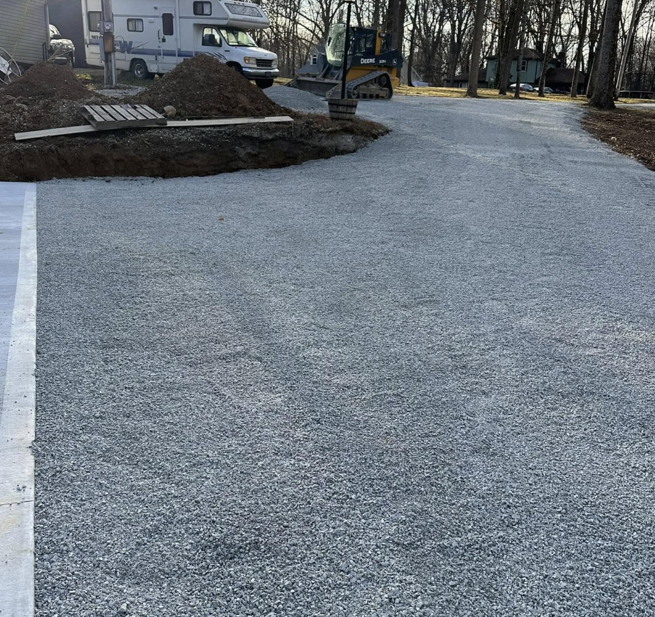 Residential driveway preparation and finish grading in Indianapolis, IN