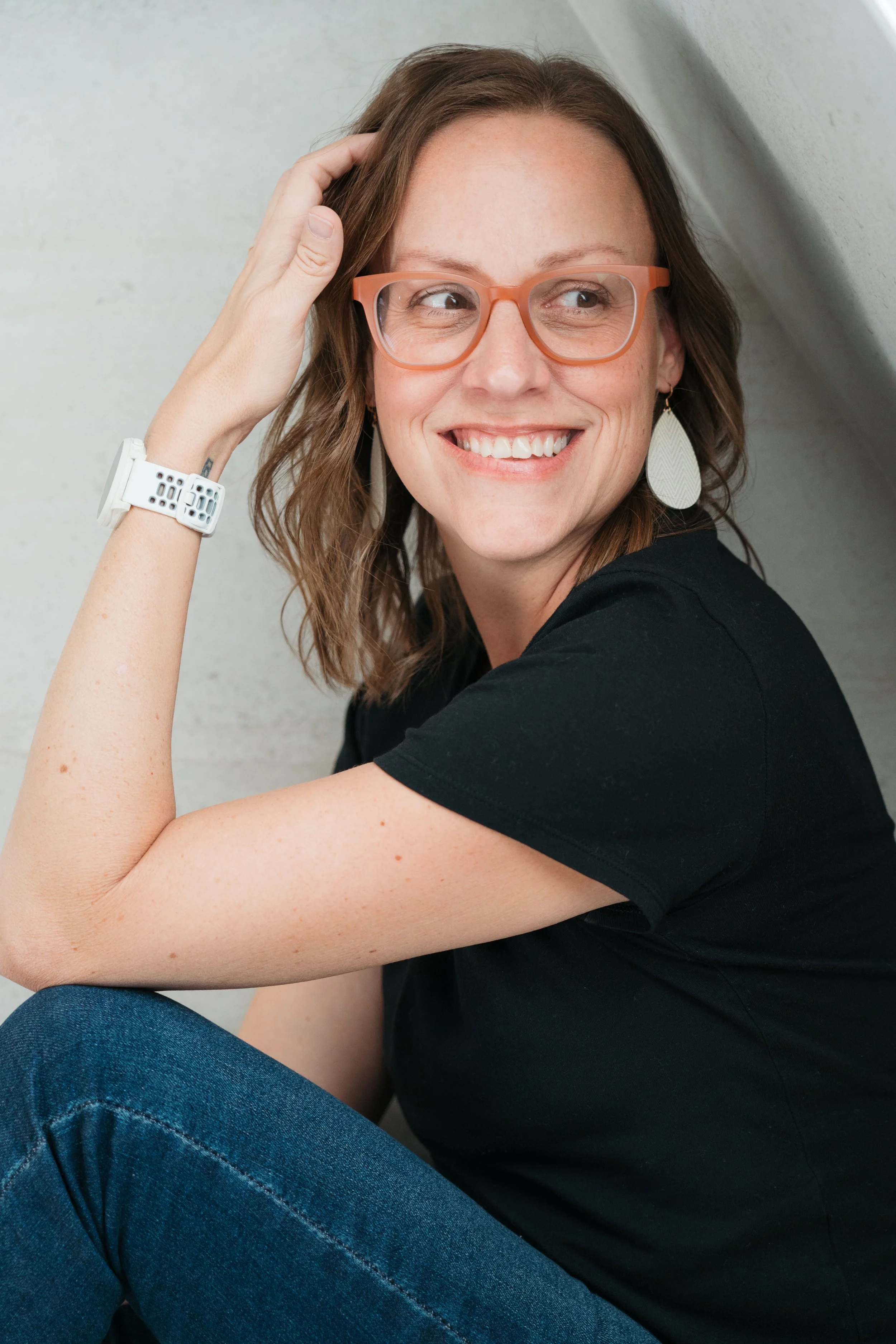 Creative product photography for a wellness and nutrition brand Lifestyle headshot of Kelly Rodriguez owner and photographer