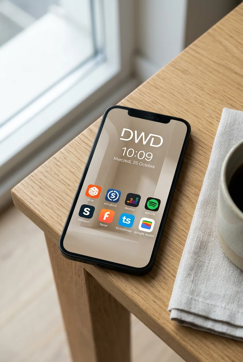 Fond d'écran de téléphone avec images d'applications