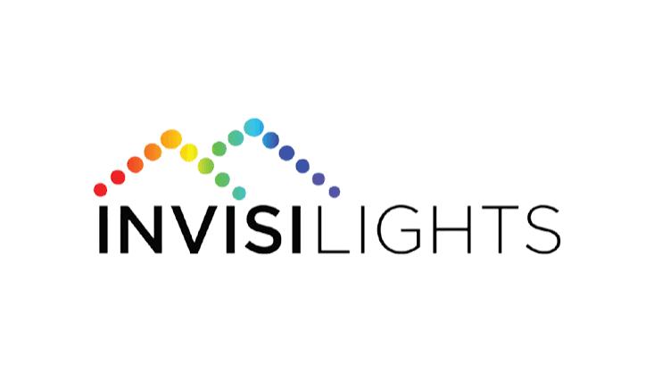 Logo for Invisible Lights with a rainbow-colored arc above the text.