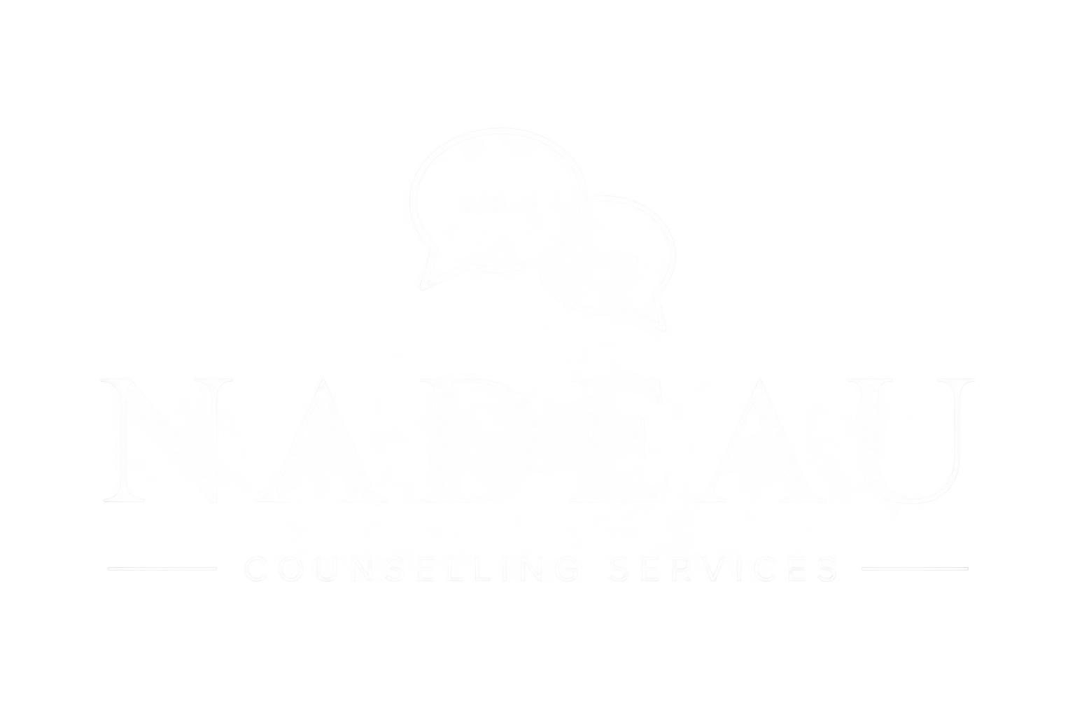 Logo for Nadeau Counseling Services with speech bubbles above the name.