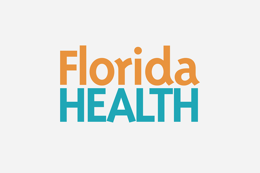 Text reading 'Florida HEALTH' with 'Florida' in orange and 'HEALTH' in blue on a white background.