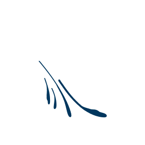 A stylized, nature-inspired icon featuring delicate leaves and stems