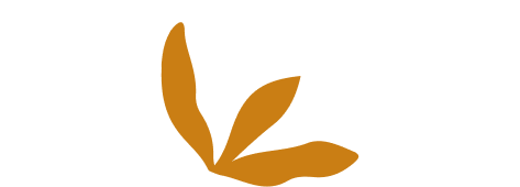 Illustrative icon depicting three orange leaves
