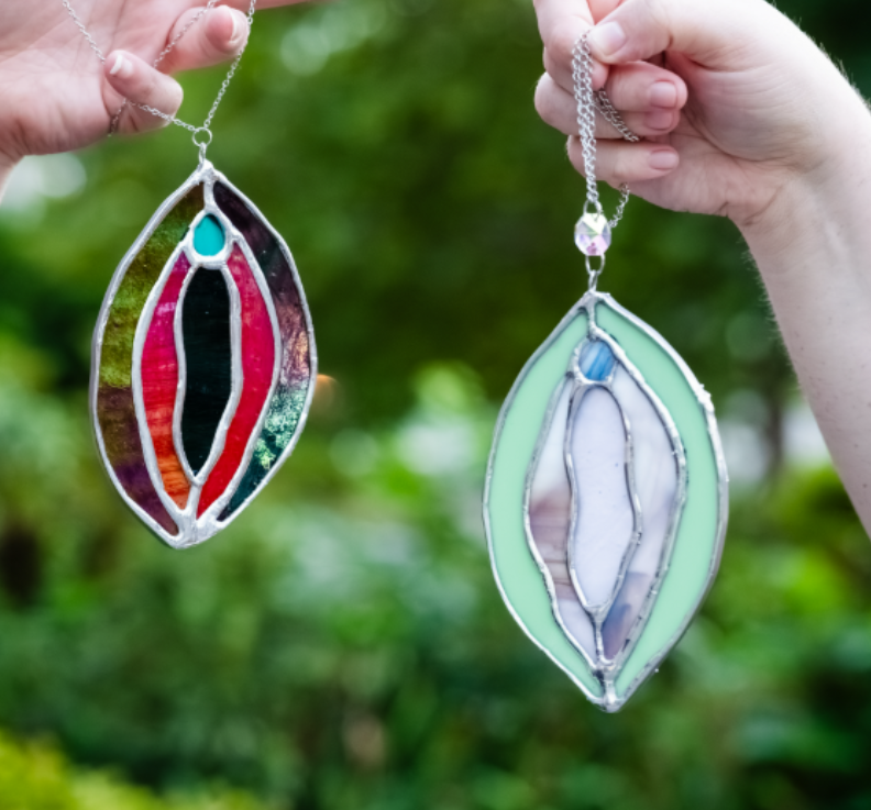 Handmade Stained Glass Yoni Suncatcher