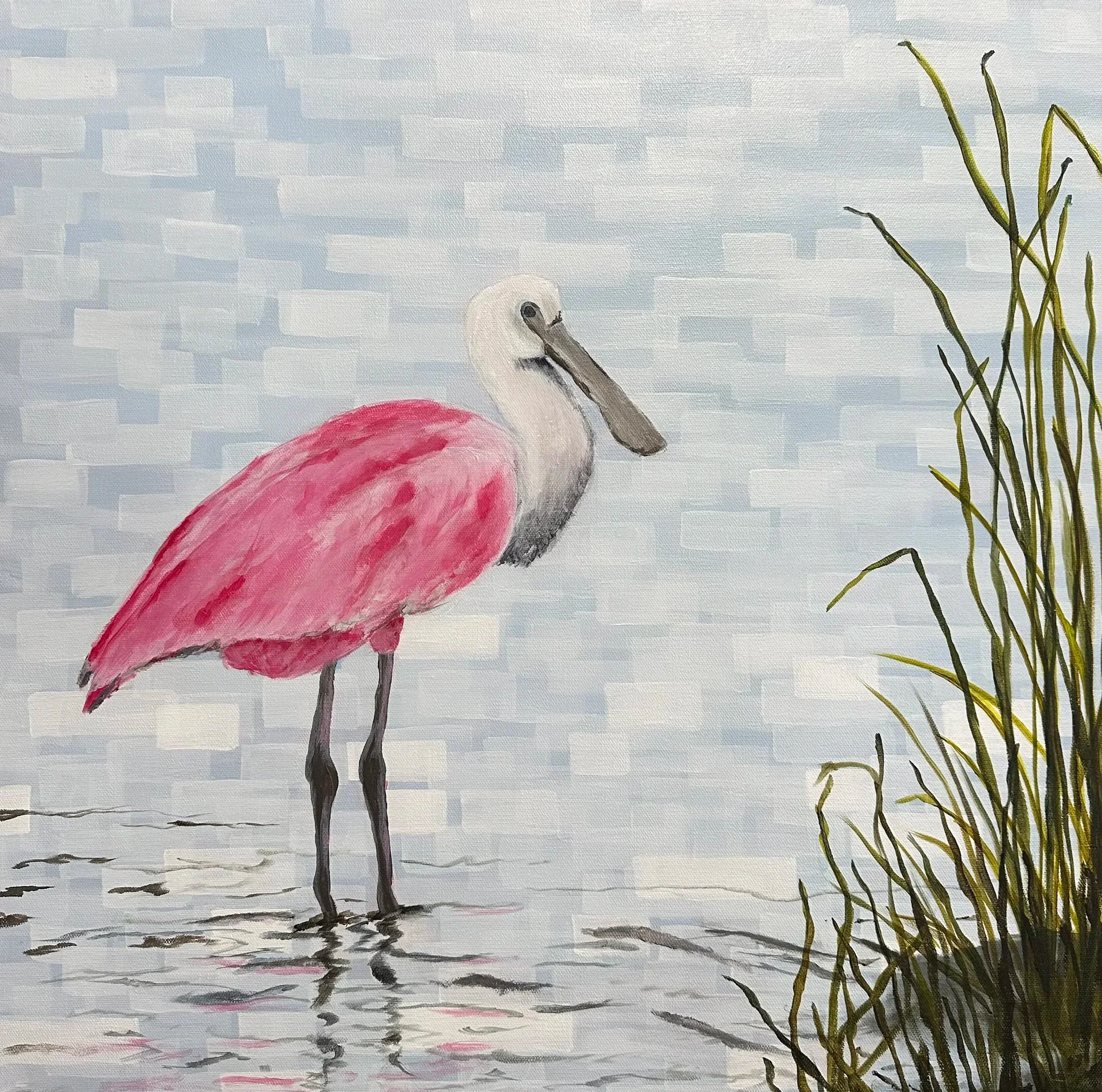 "Pink Ripples" 24x24"