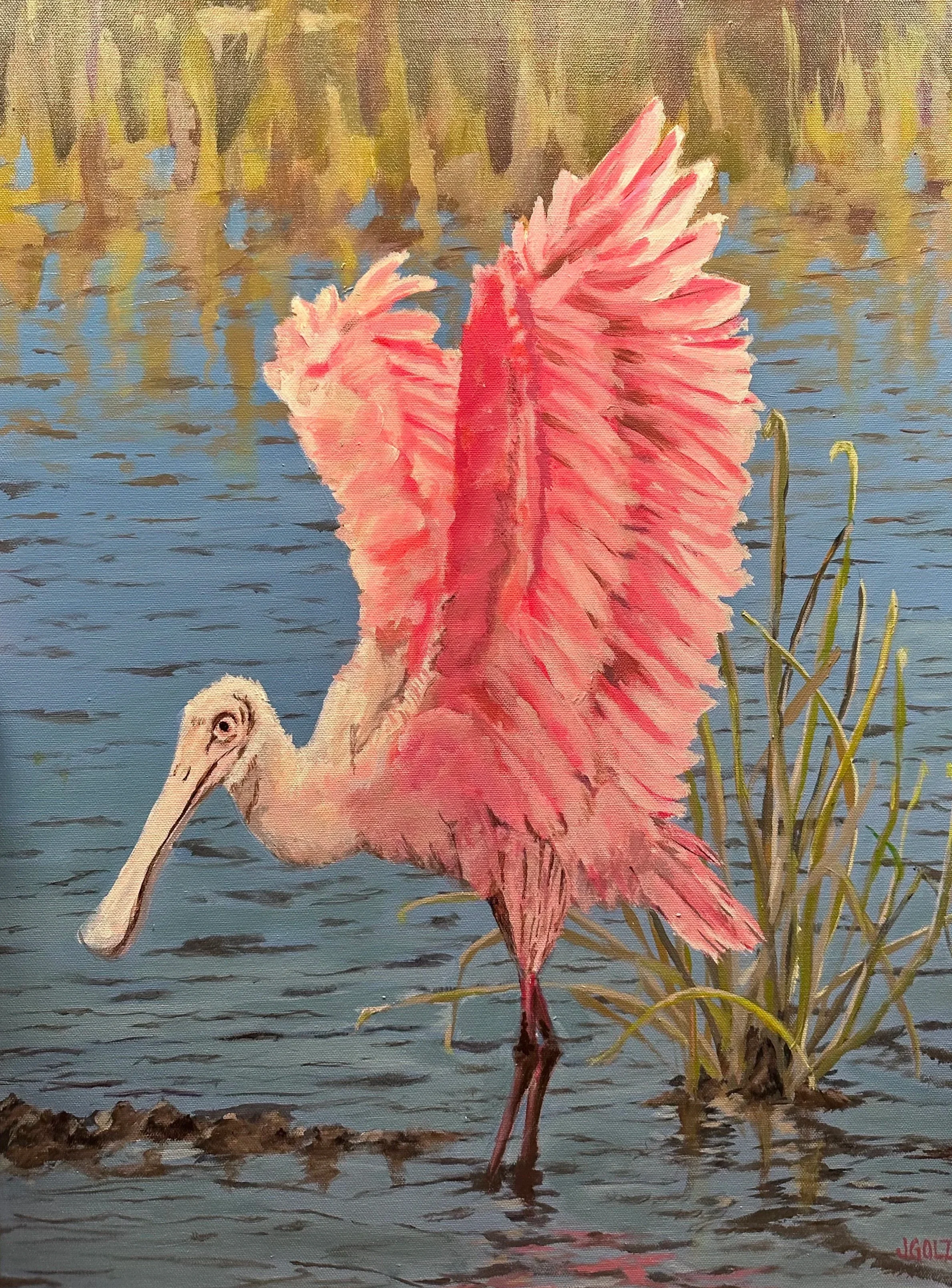 "Wading Spoonbill" 18x24"