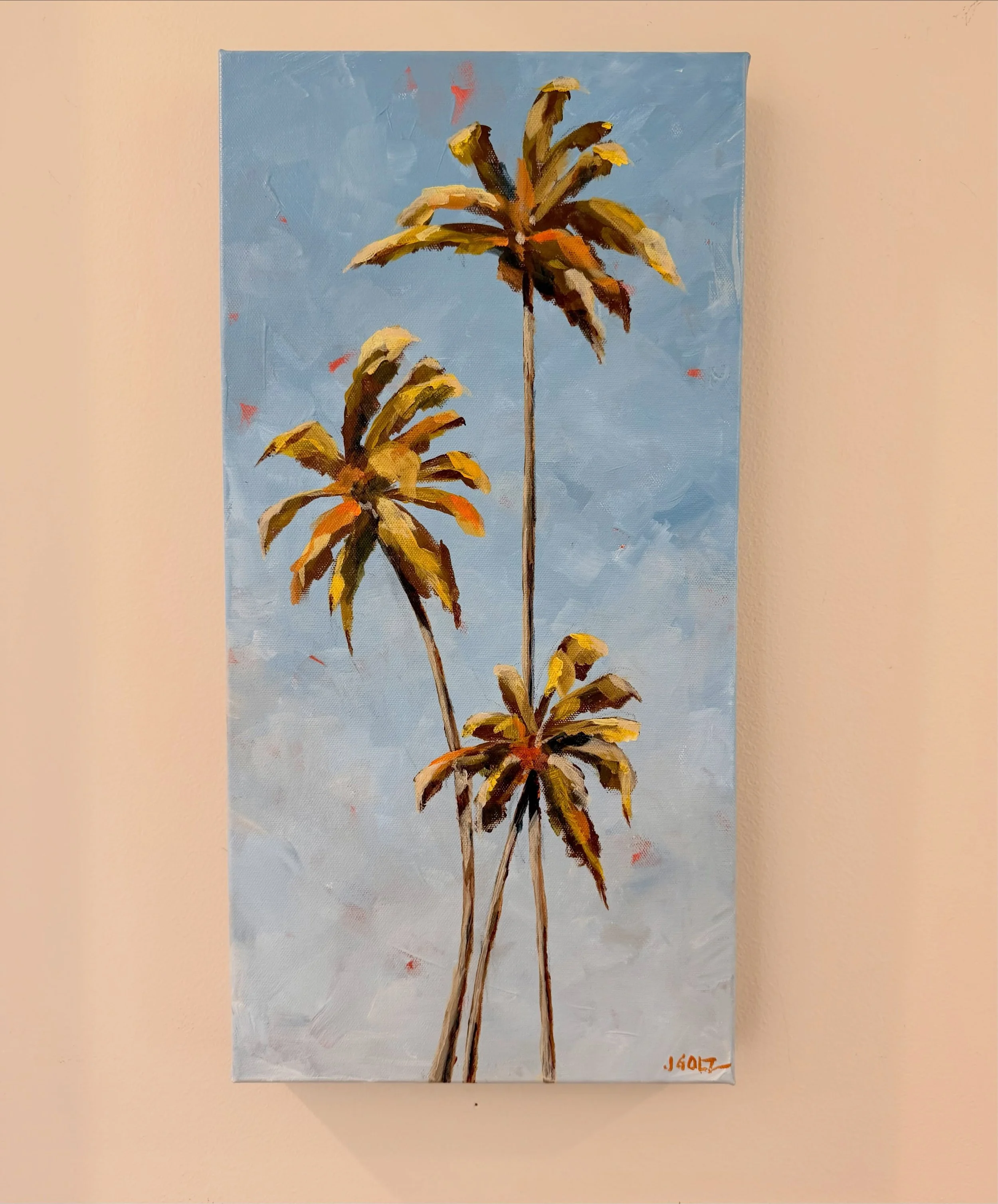 &ldquo;Sunny Palms&rdquo; 10&rdquo; x 20&rdquo; Acrylic.
Sold.