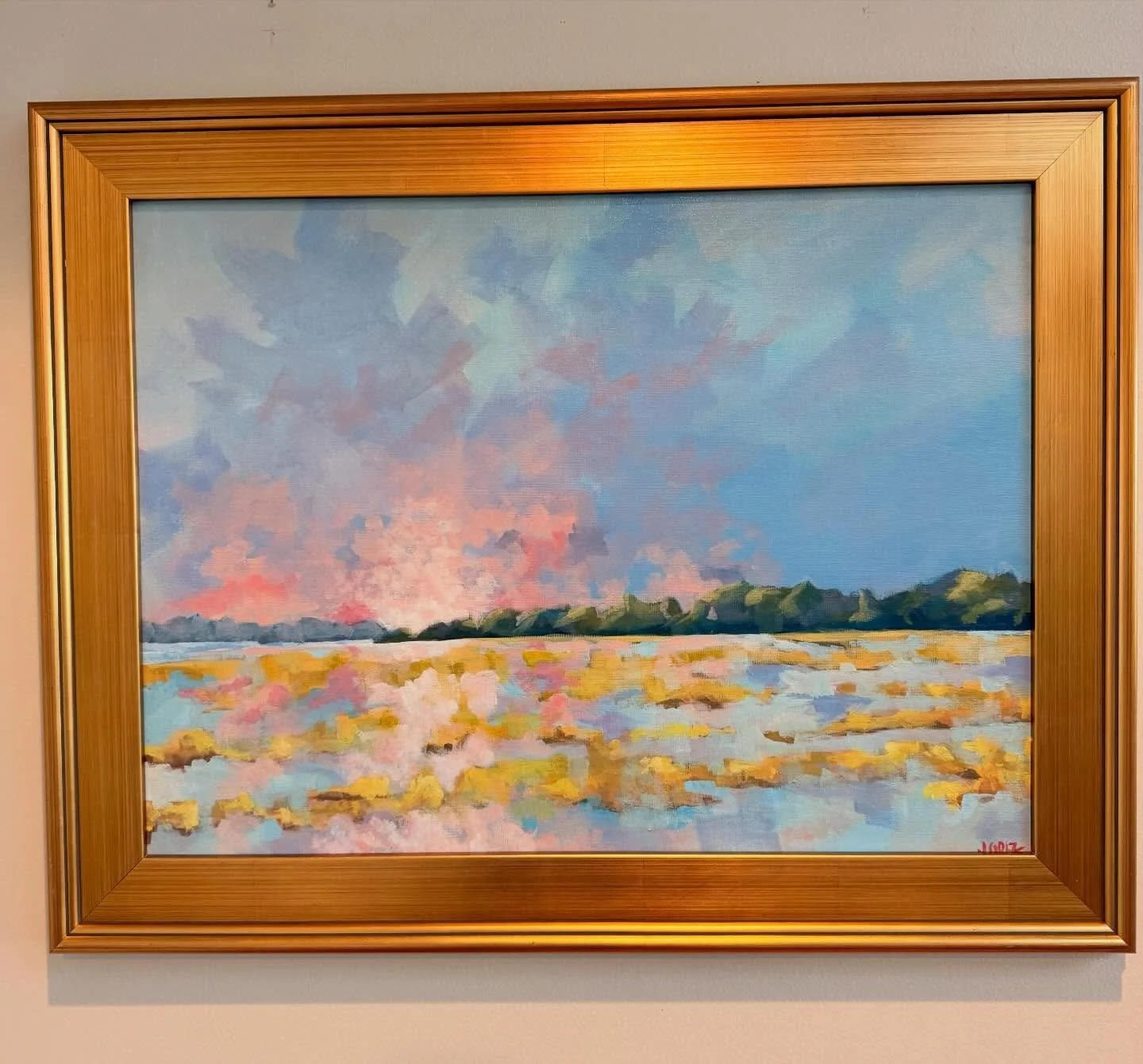 &ldquo;Color My World&rdquo; 18 x 24 Acrylic. This piece will be on display tonight at the Landings Art Association Annual Show; Palmetto Ballroom 5-8 PM, $5 at door.  Sold.
#marshpainting #landingslife #georgiamarsh