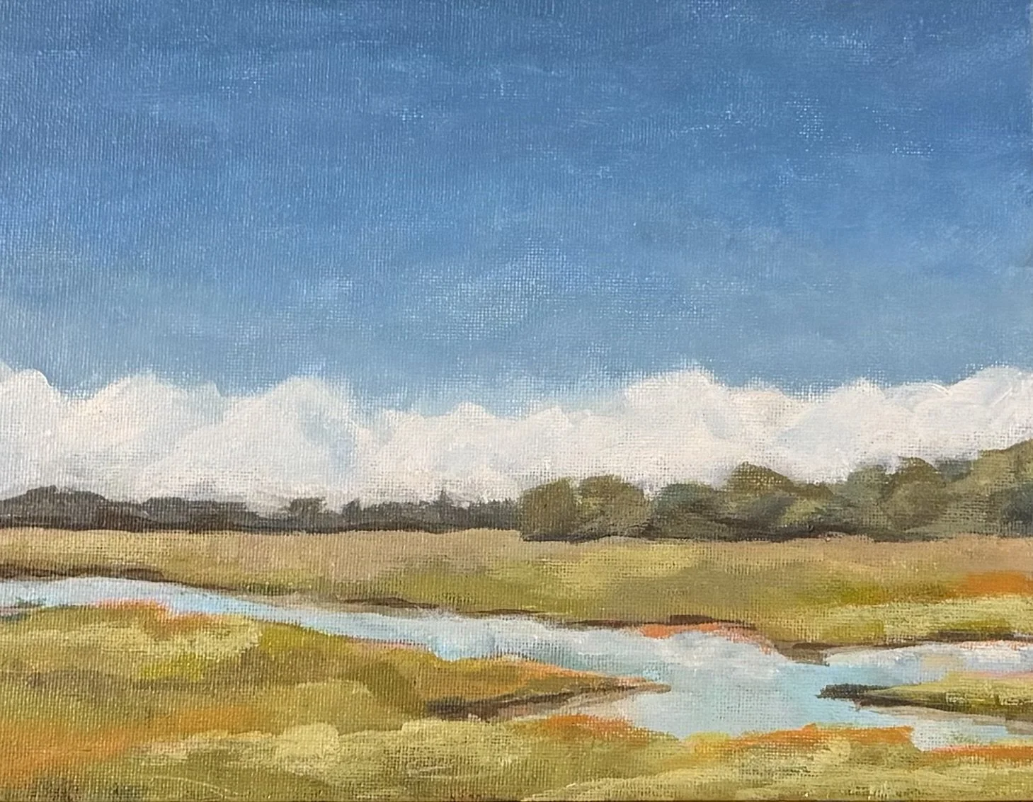 "Low Clouds" 8 x 10" Gold Plein Air Frame $275