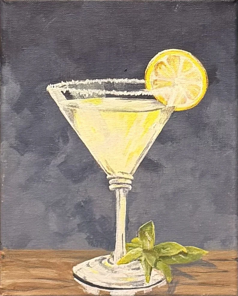 "Sour and Sweet" 8 x 10, antique gold float frame