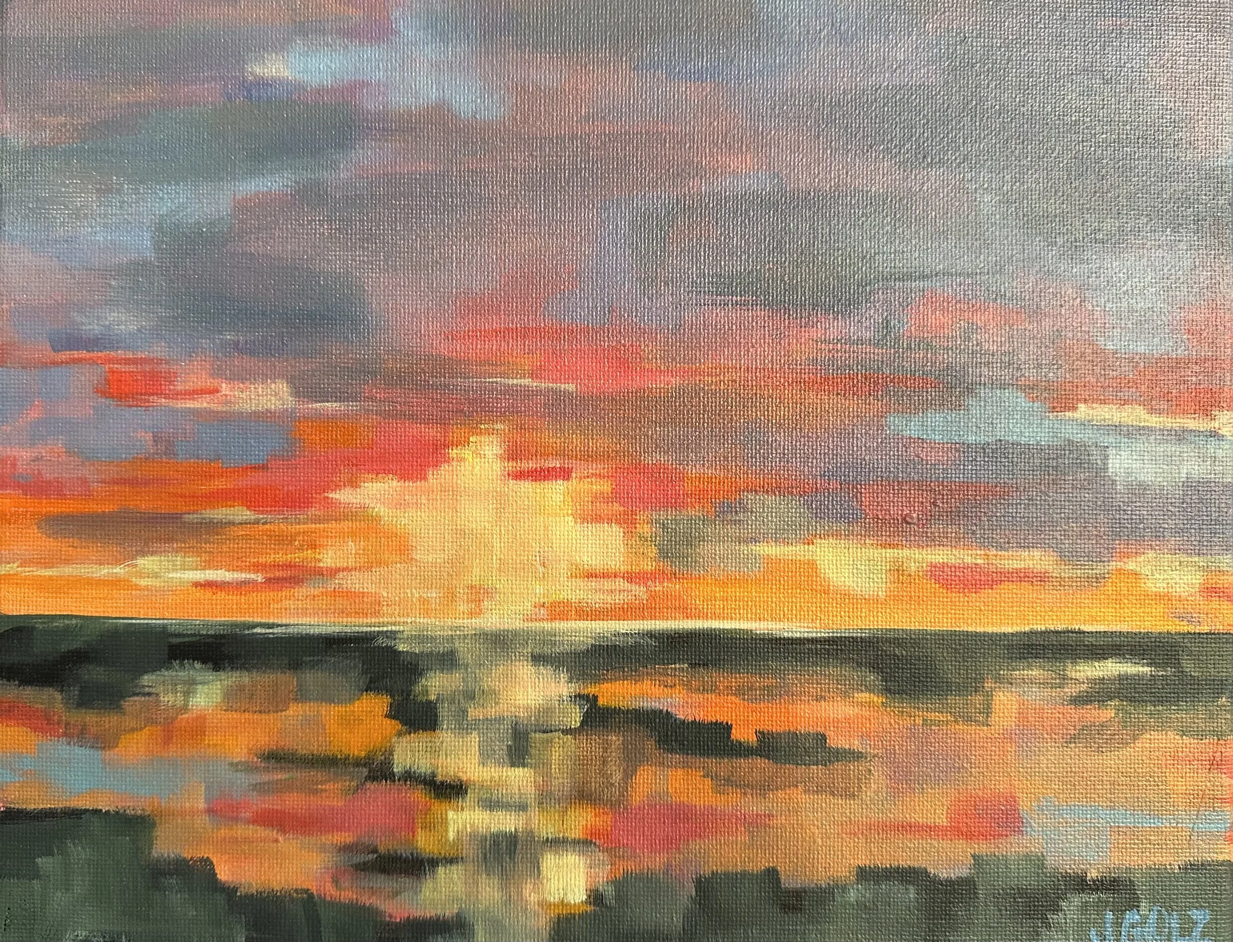 "Colorful Sunset" 8x10"
