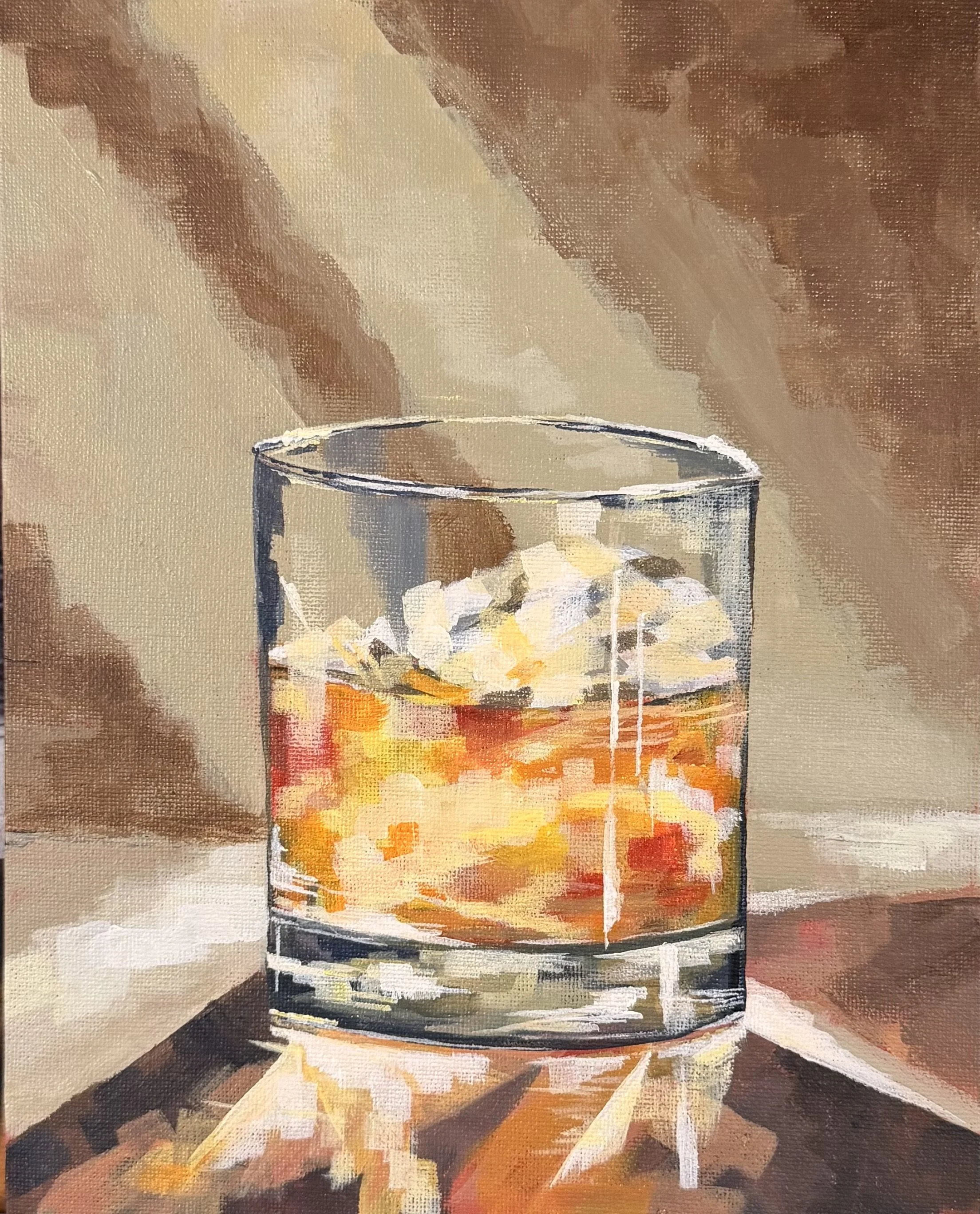 "Bourbon on Ice" 8 x 10" Gold Plein Air Frame $275