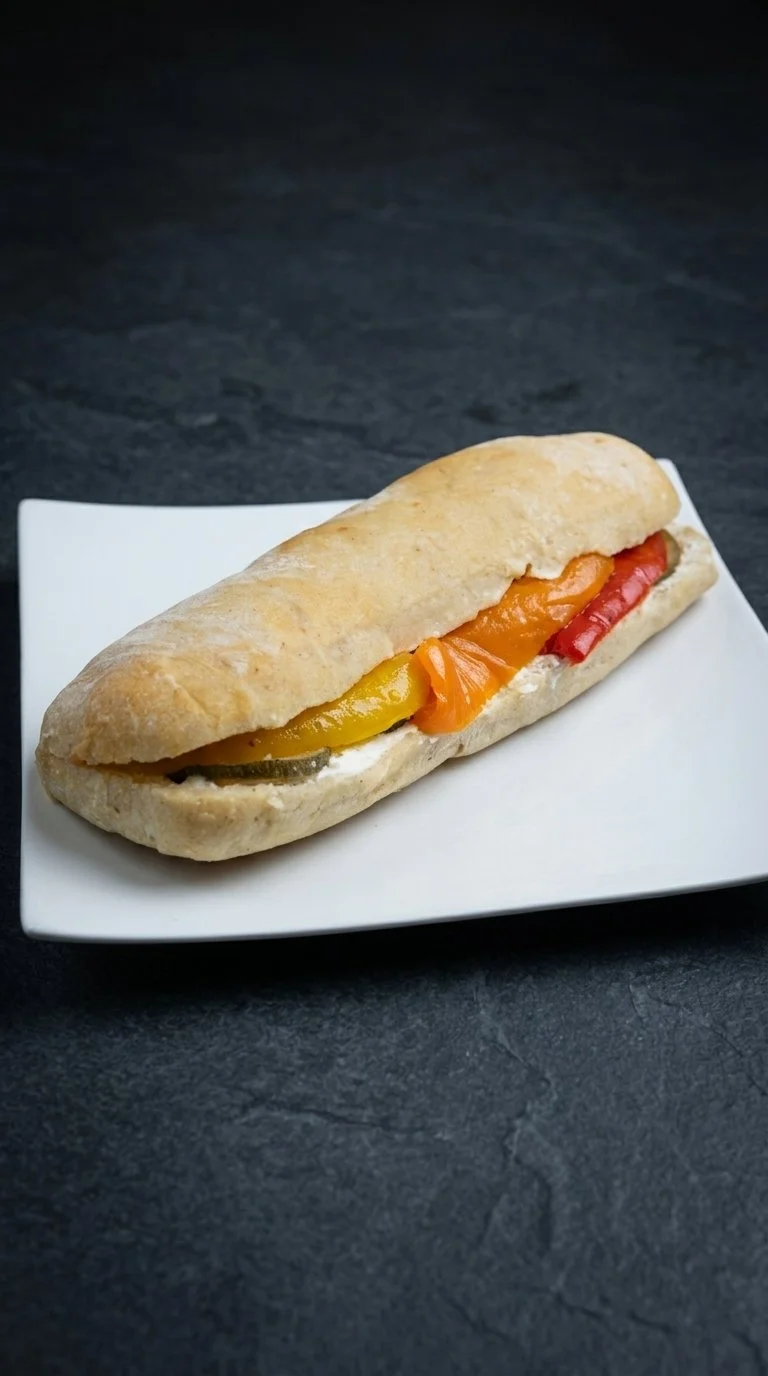 Sandwich au fromage de chèvre et légumes grillés