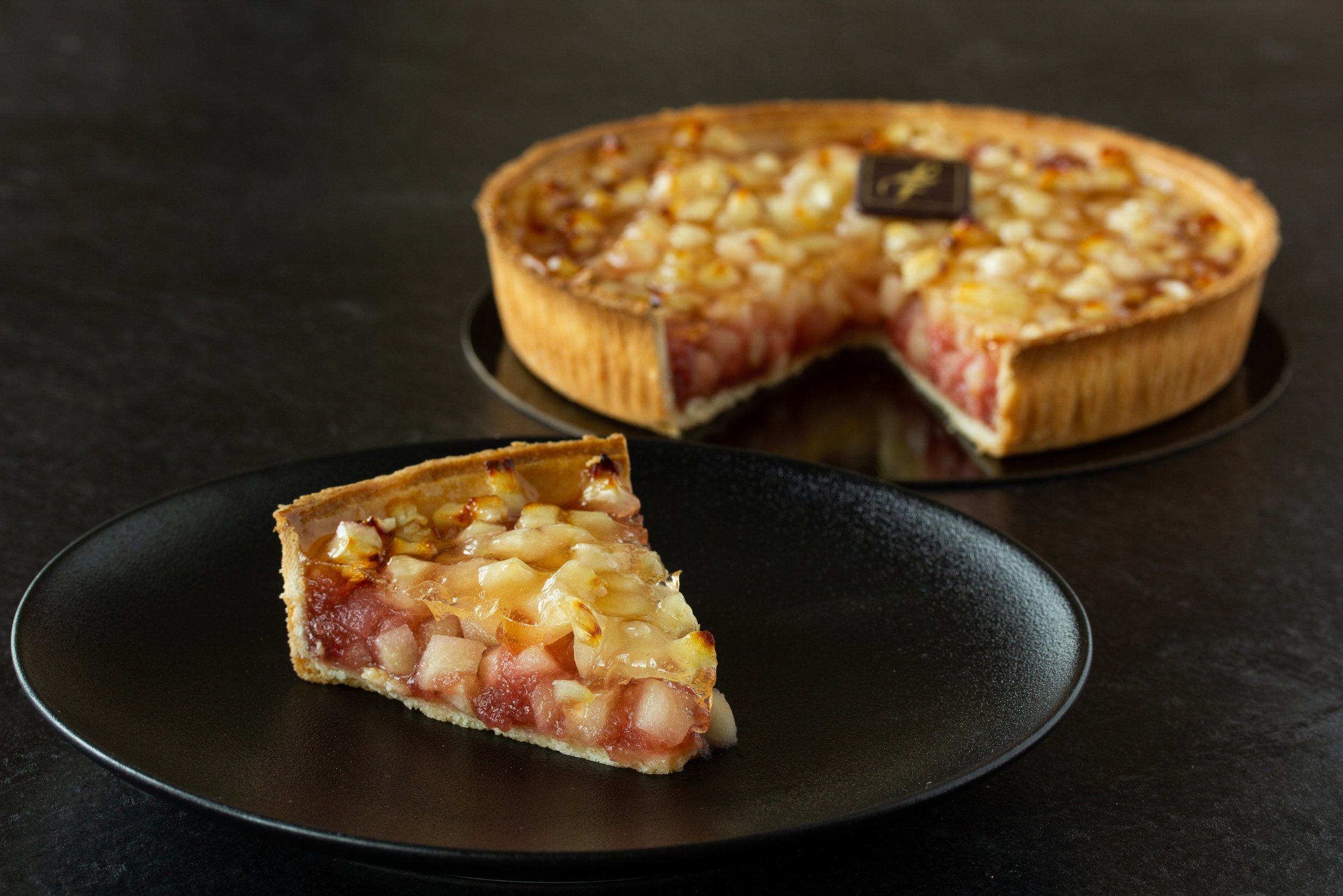 Tarte aux framboises et pommes