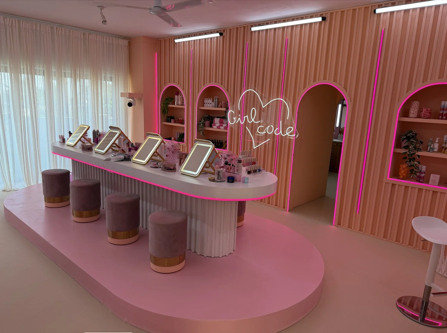 Pink Girl Code vanity room