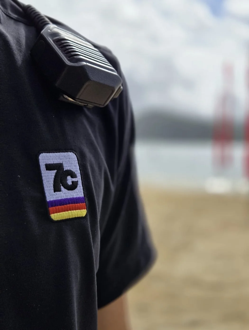 7C crew member wearing a 7C patch