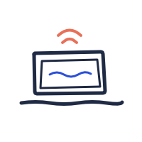 Illustration of a black train with blue windows and red highlights