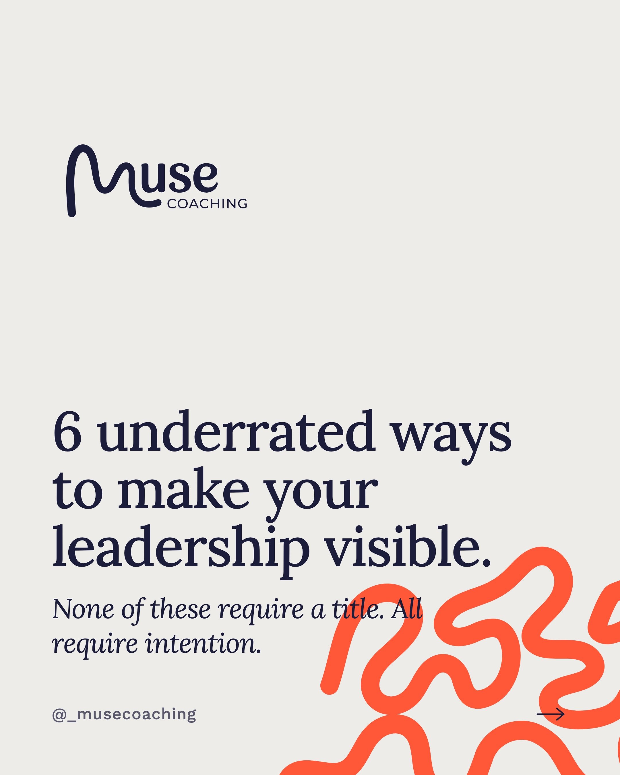 6 underrated ways to make your leadership visible.

I spent years doing invisible work and wondering why nothing moved. These six moves changed that.

None of them require a title. All of them require intention.

Save this for the next time you feel 