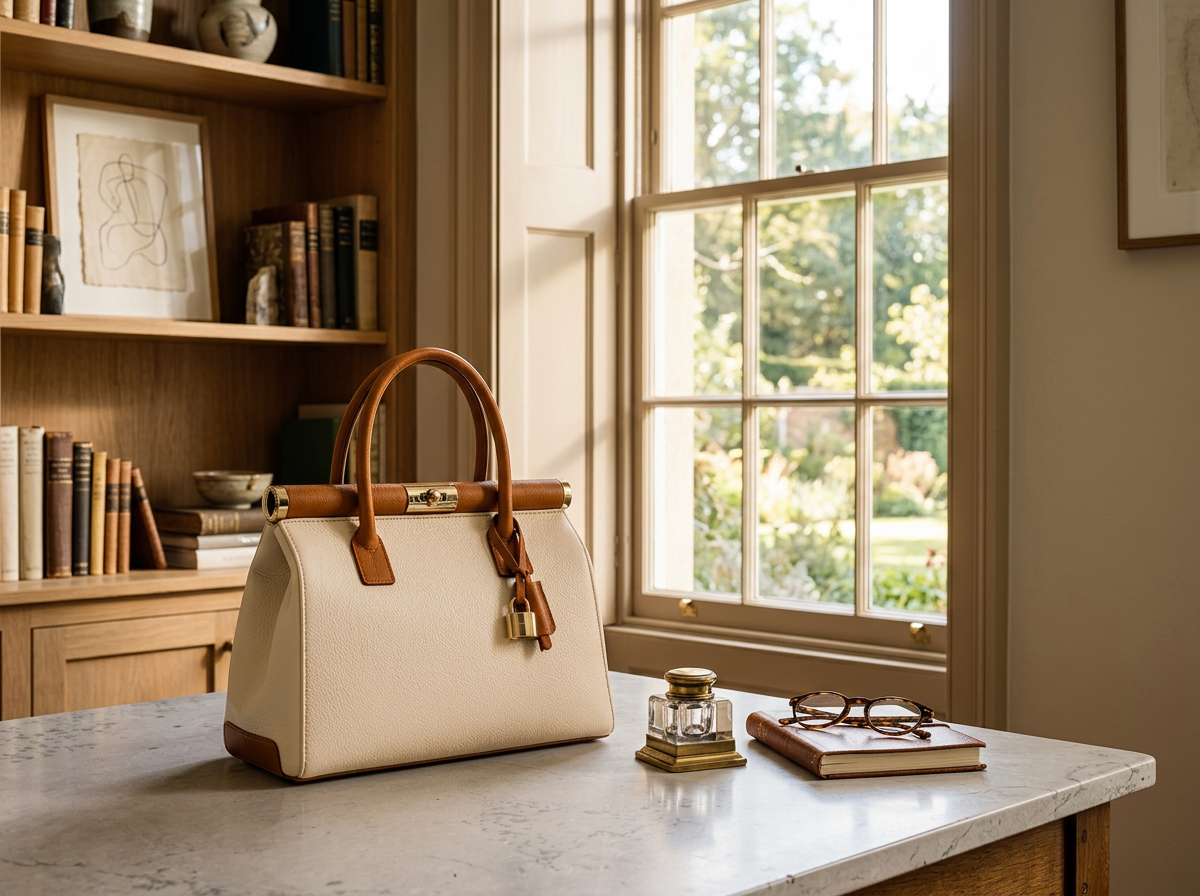 Timeless Cielina Leather Tote – Cream