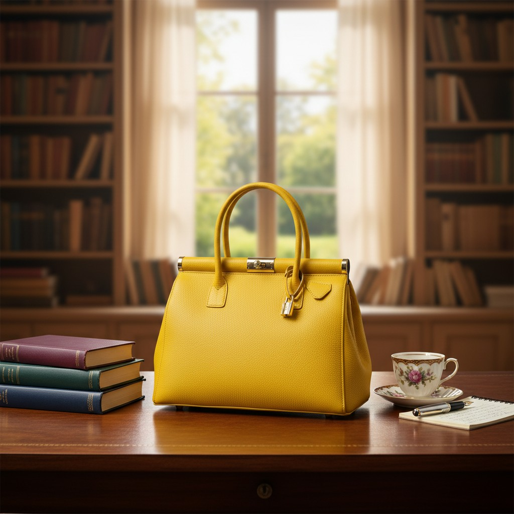 Timeless Cielina Leather Tote - Canary