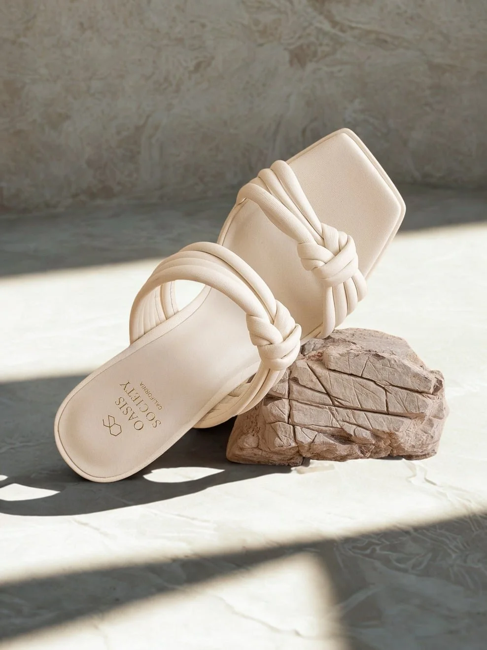 Lorie Knot Sandals — Snow