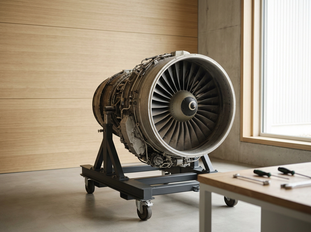 A large aircraft jet engine, available for sale and distribution world wide.