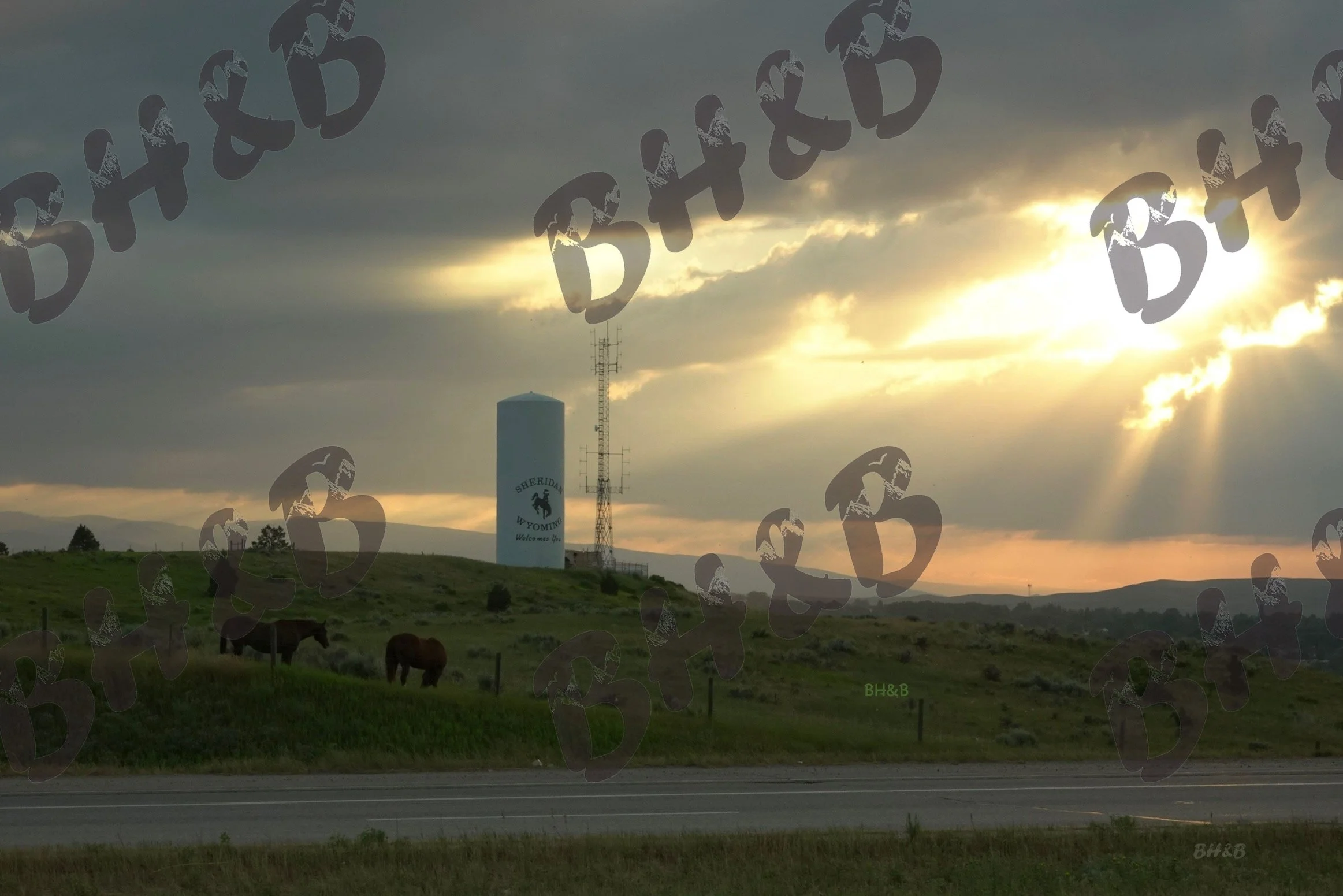 Sheridan Water Tank on Tank Hill during sunset before the construction destroyed this once great community sledding hill.  Ain't progress great?!