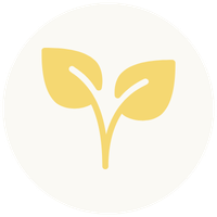 Simplified drawing of two yellow leaves connected at the stem