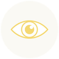A gold-colored eye illustration on a white background