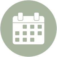 Calendar icon on a green circular background