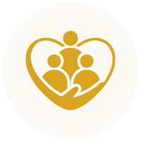 An illustration of a family inside a heart shape, symbolizing love and family bond.