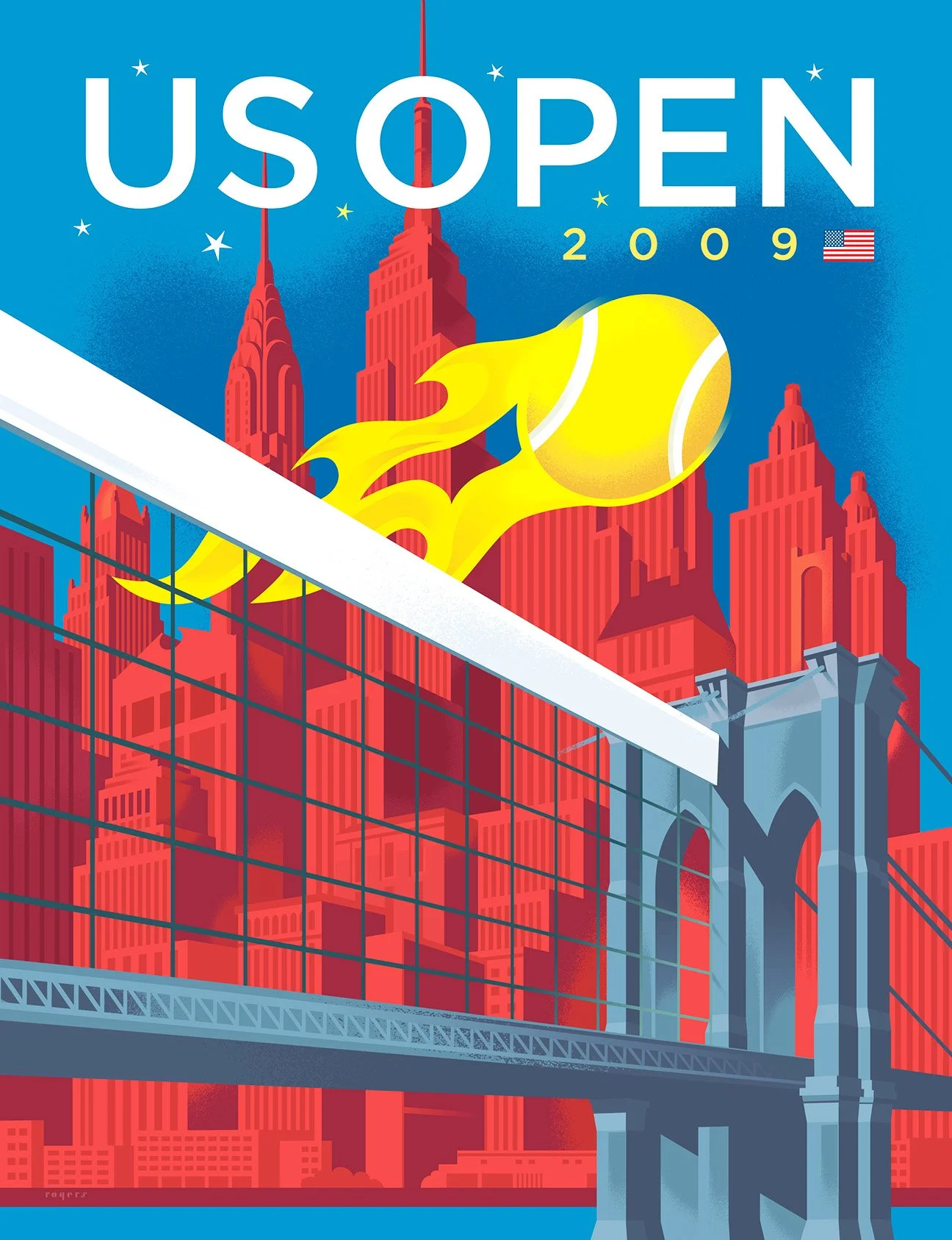 Official poster for the US Open Tennis Championship, 2009