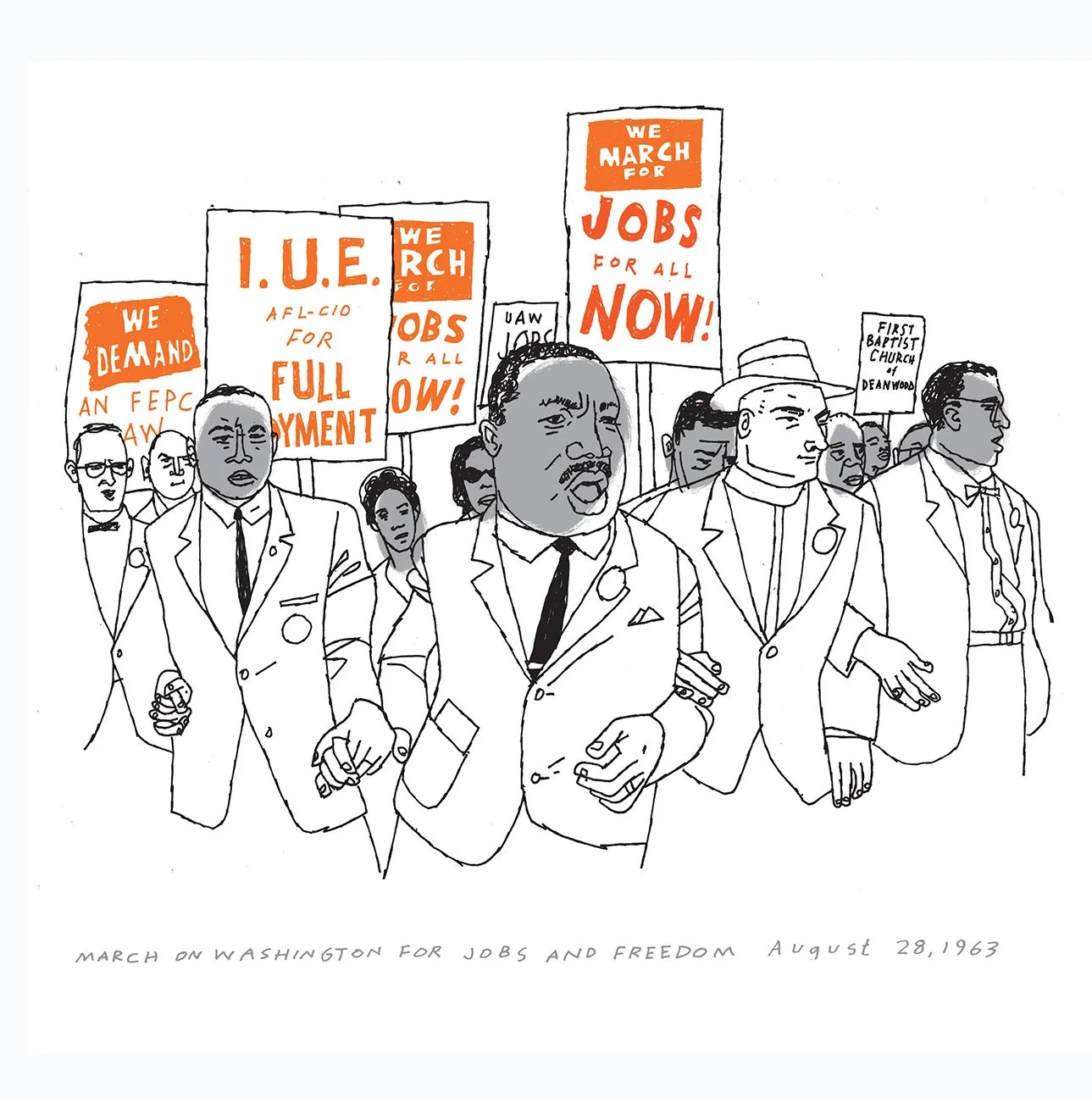 March on Washington, sketchbook drawing