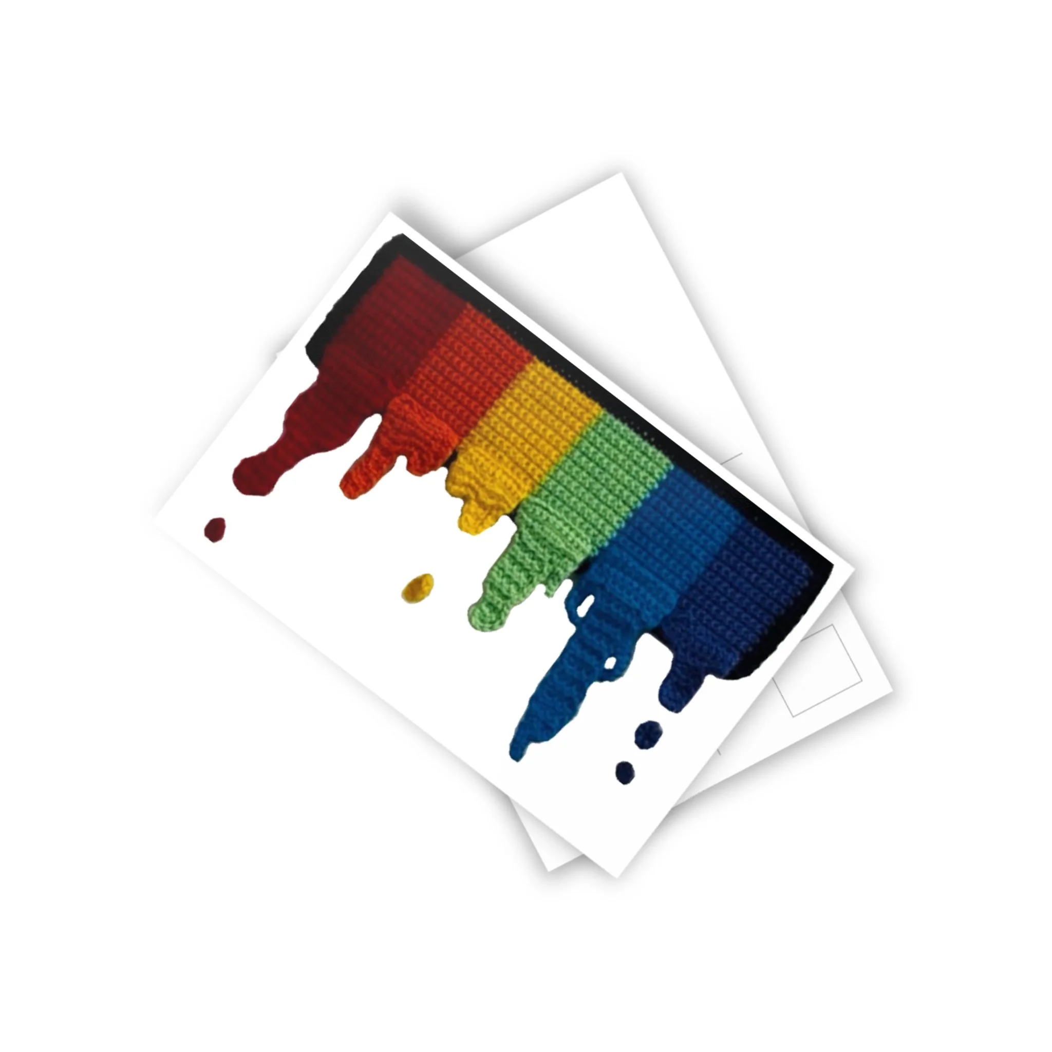 Dripping Rainbow Crochet Postcards (10pcs)