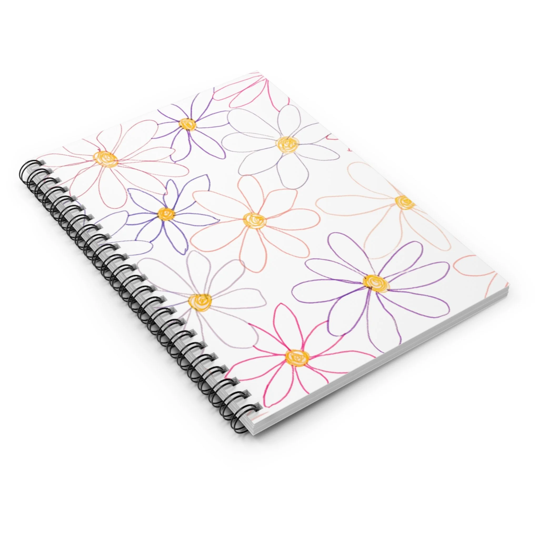 Flower Spiral Notebook - Ruled Line
