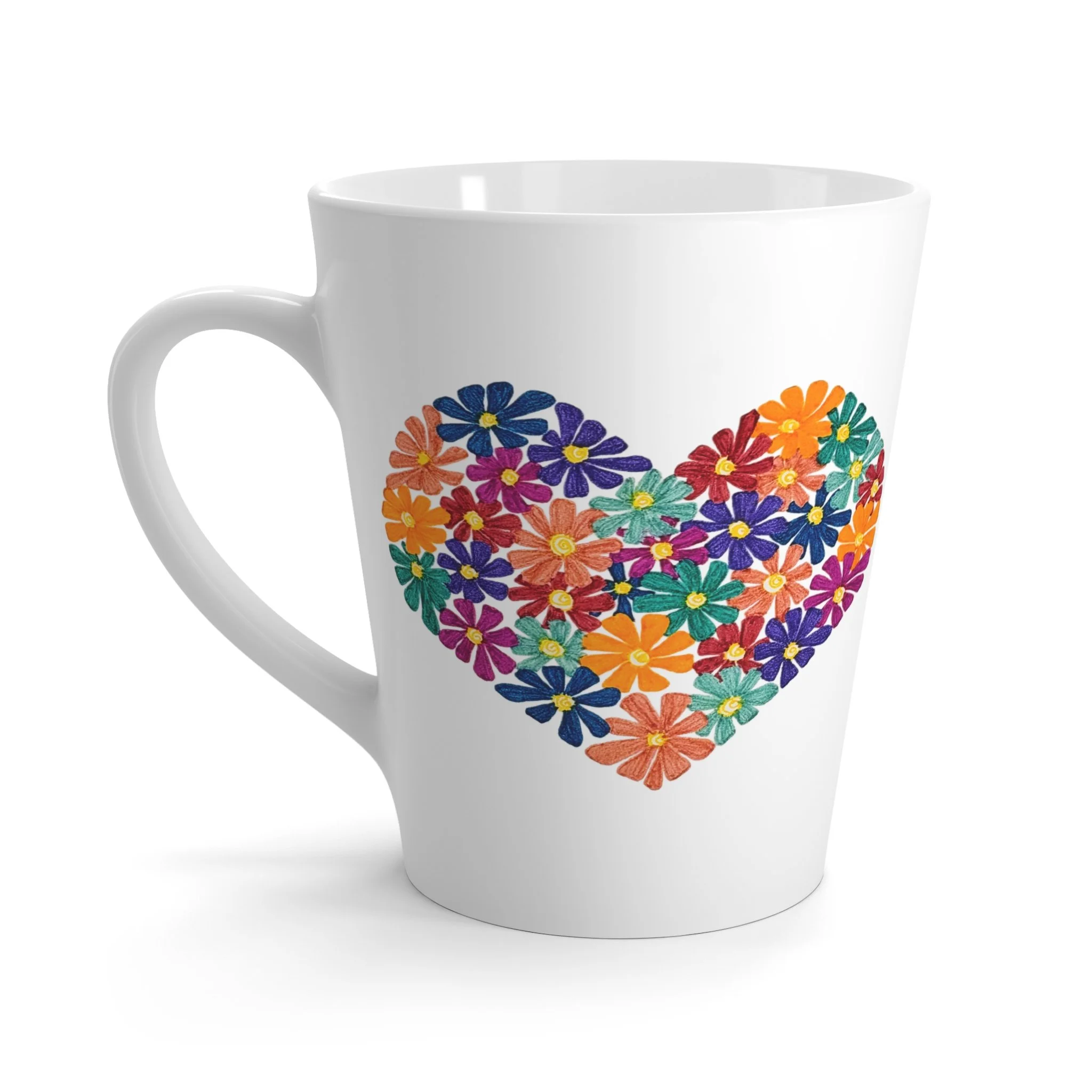 Heart of Flowers Latte Mug