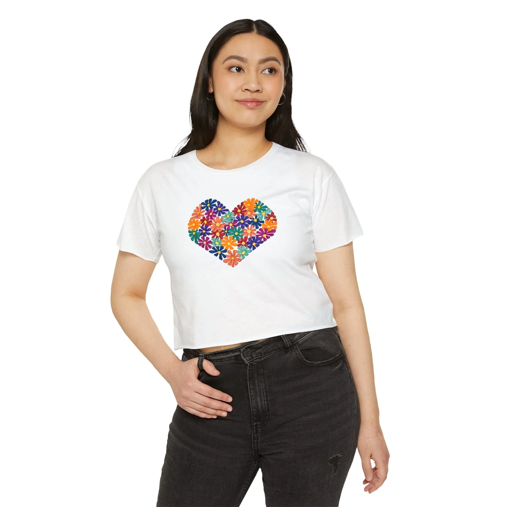 Heart of Flowers Women's Festival Crop Top