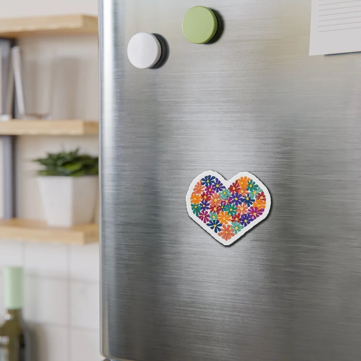Heart of Flowers Die-Cut Magnets