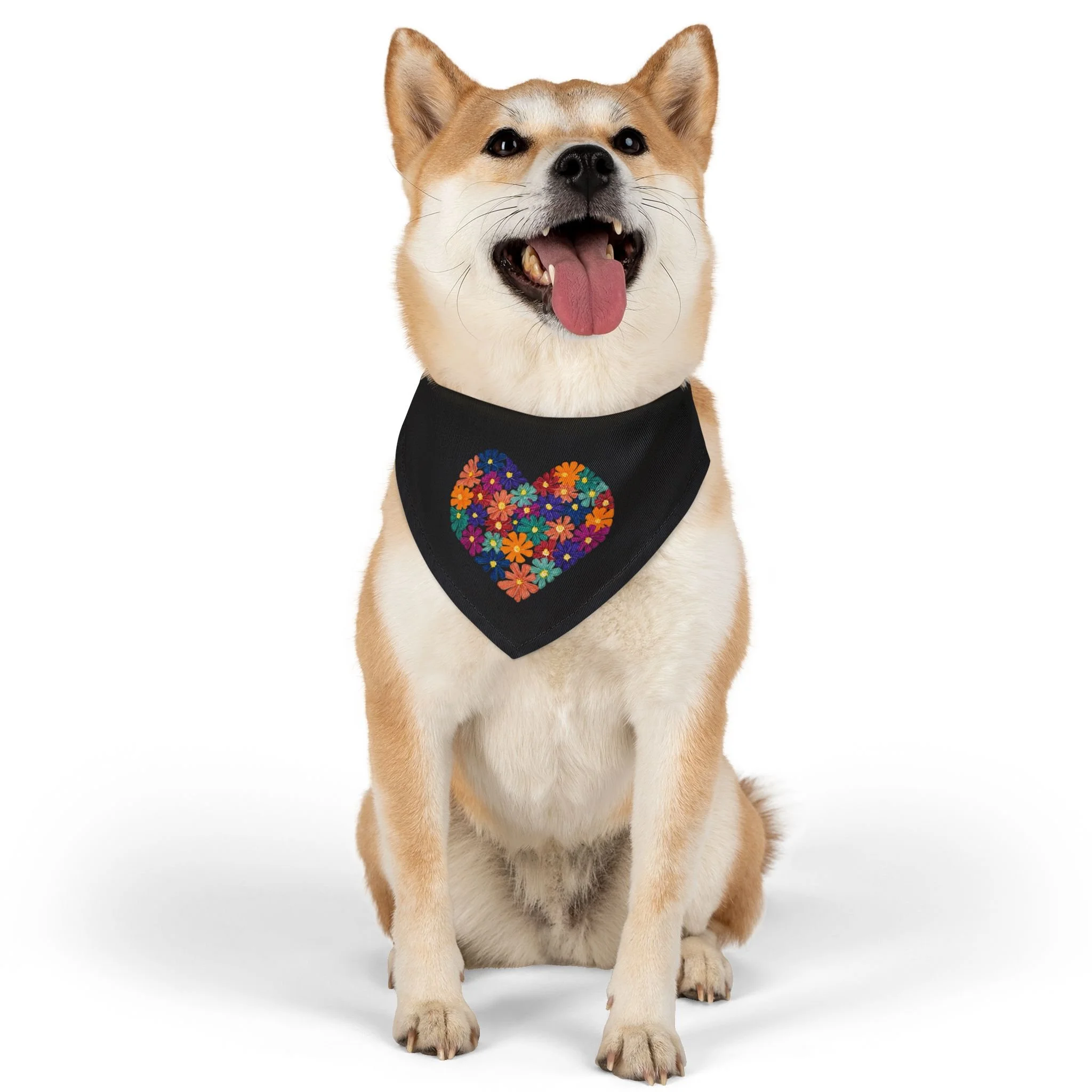 Heart of Flowers Pet Bandana Collar