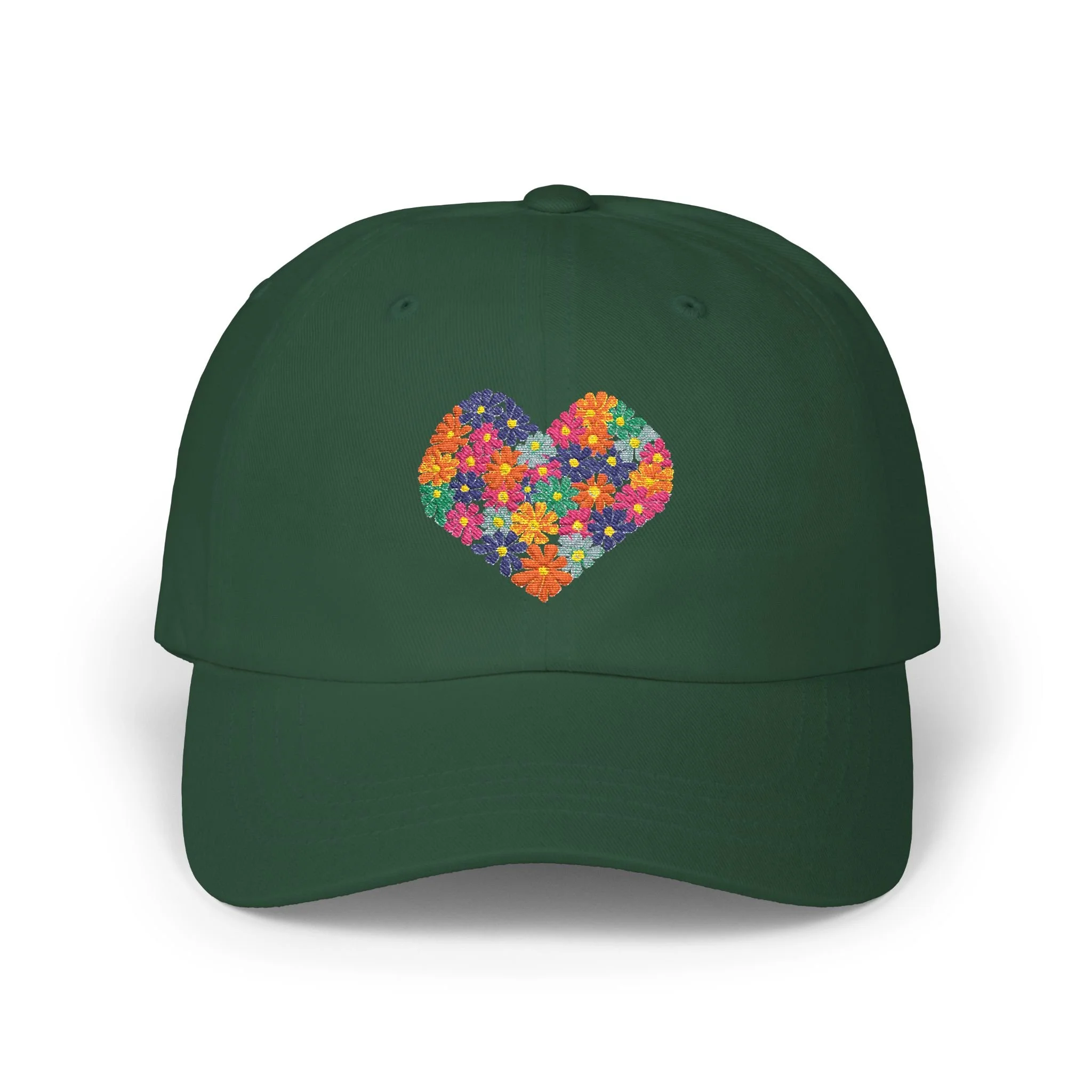 Heart of Flowers Embroidered Classic Dad Cap