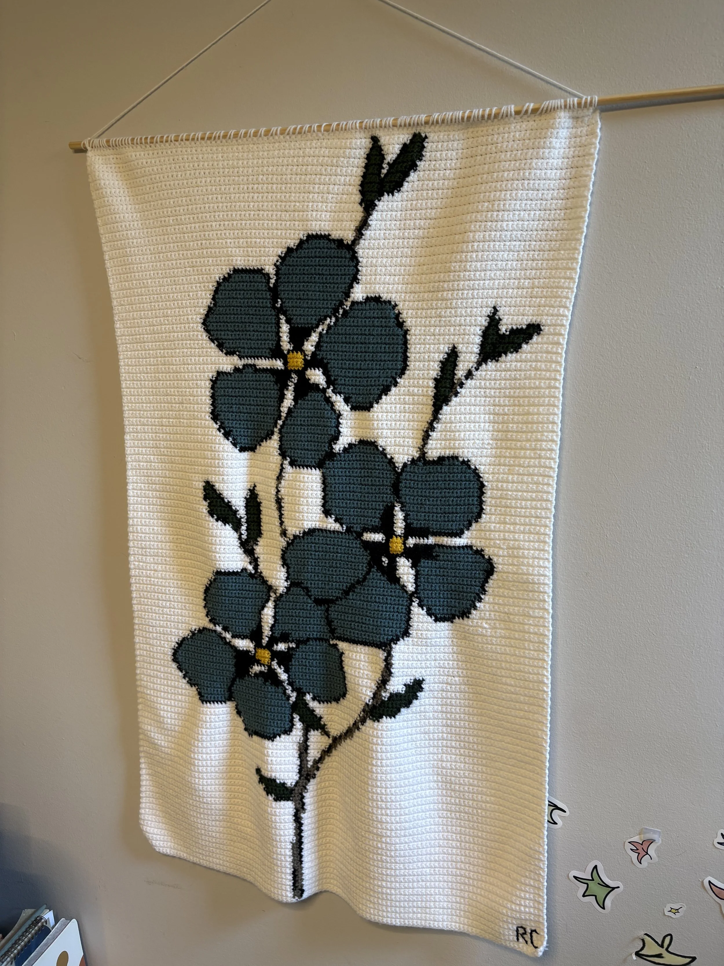 Blue Flower Tapestry