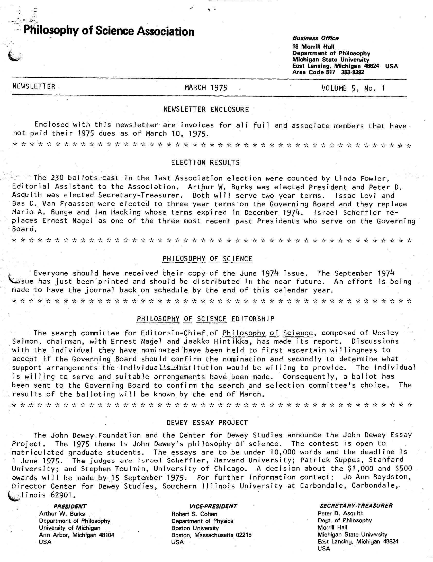 Front page PSA Newsletter Vol.5 No.1