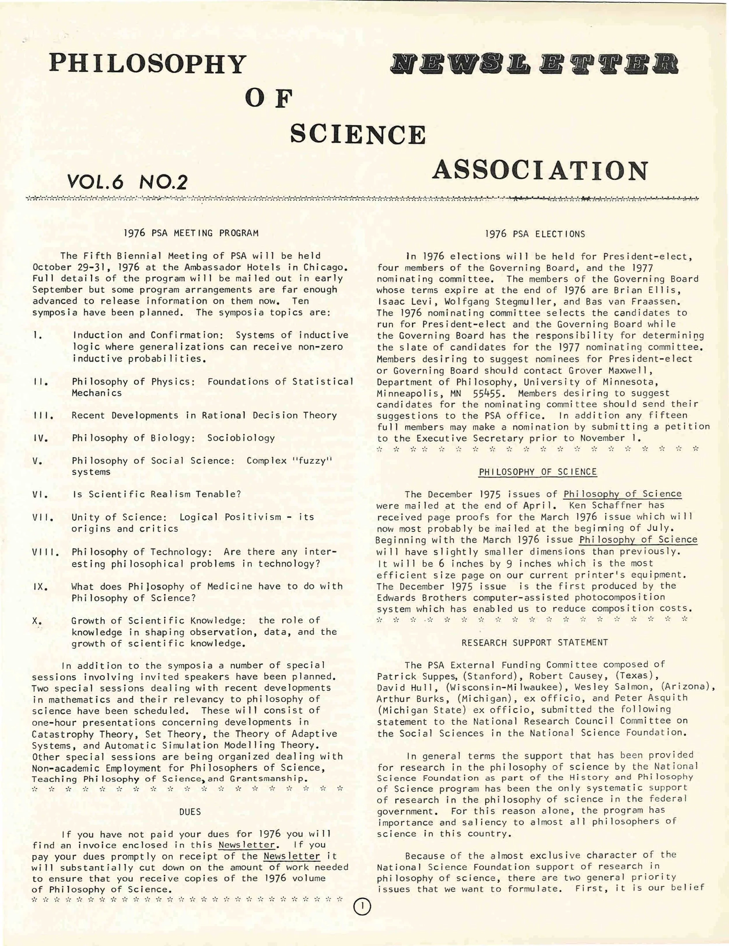Front page PSA Newsletter Vol.6 No.2