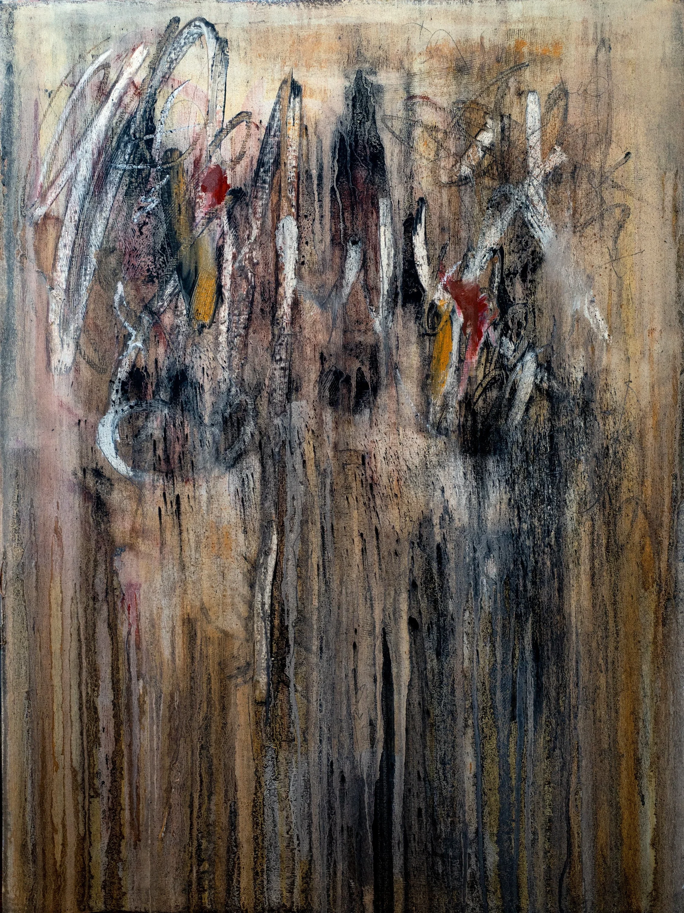 'Untitled' | 30” x 40” (76cm x 102cm) | Acrylic, Charcoal, Crayon, Ink, Marker, Oil, Pastel, Pencil on Canvas | c.2021