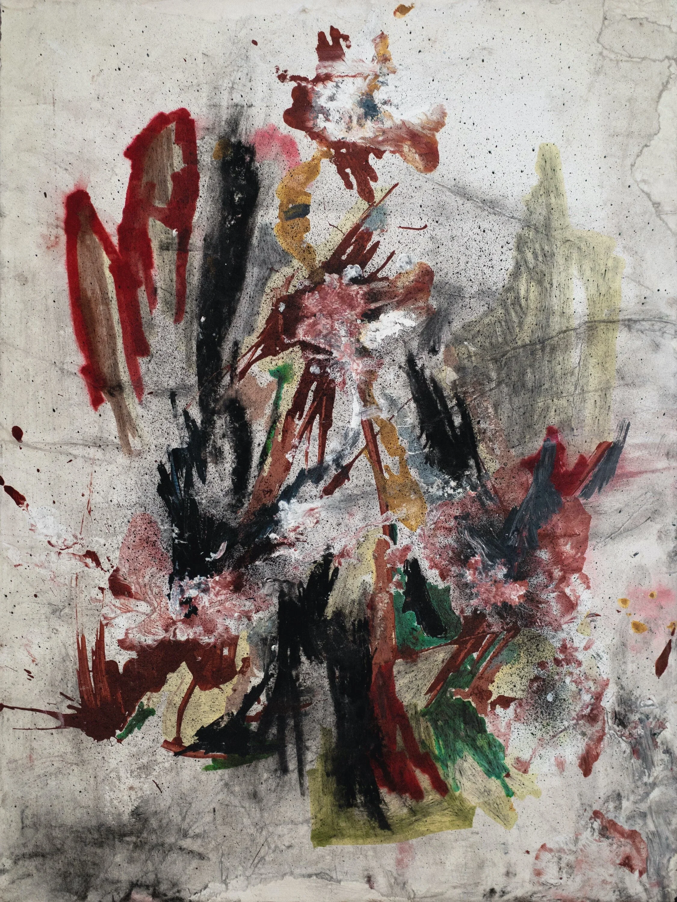 'Untitled' | 18” x 24” (45.7cm x 61cm) | Acrylic, Charcoal, Ink, Marker, Oil, Paper, Pastel on Canvas | c.2018