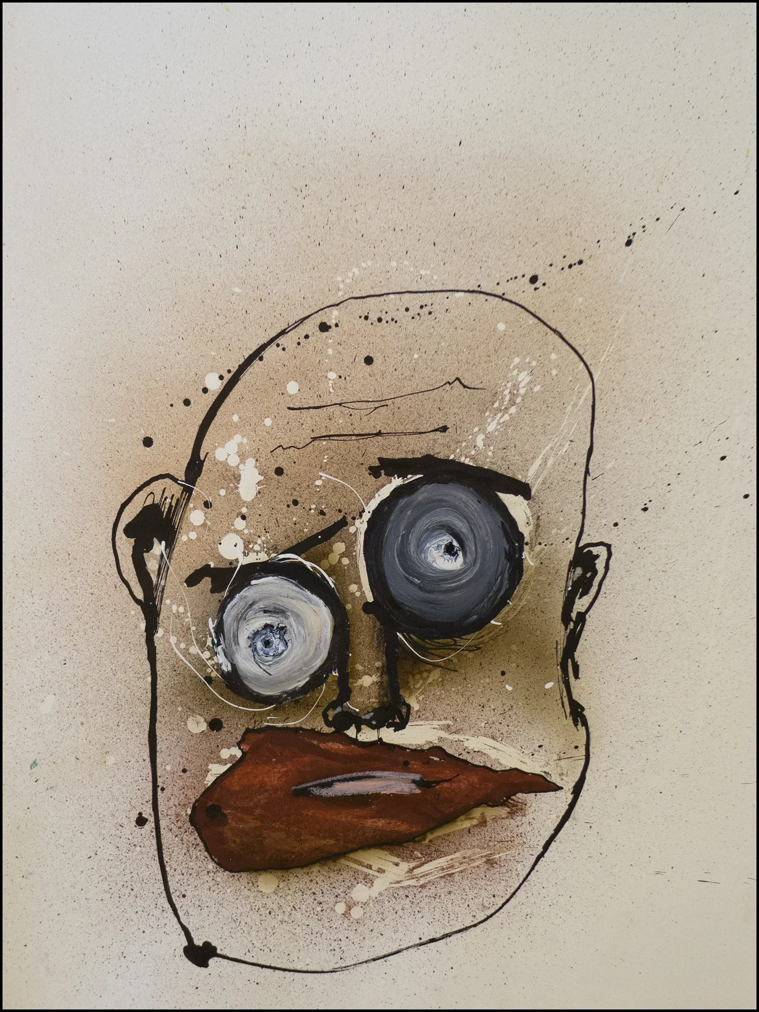 'Man After Shovel To Head' | 18" x 24" (45.7cm x 61cm) | Gesso, Ink, Pastel on Paper | c.2016